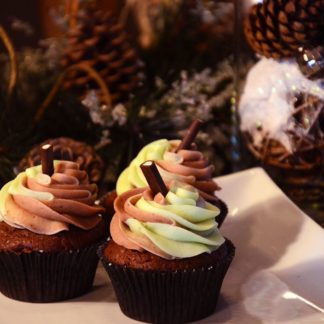 after eight cupcake, chocolate, mint, buttercream icing