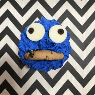 cookie monster cupcake, buttercream icing, kids cupcakes