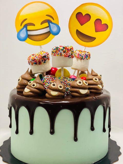 Party 'Til You're Pooped Poop Emoji Birthday Party Cake, 47% OFF