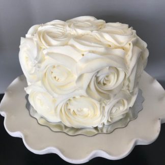 rose cake, buttercream icing