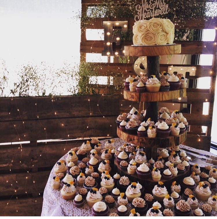 cupcake towers, wedding desserts, cakes
