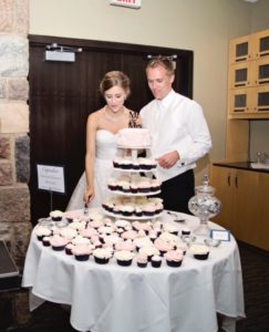 edmonton wedding, wedding cake, cupcake tower
