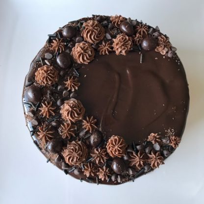 triple chocolate cake, buttercream icing